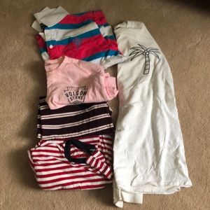 5 Shirt Bundle Stripes and Palm tree shirts